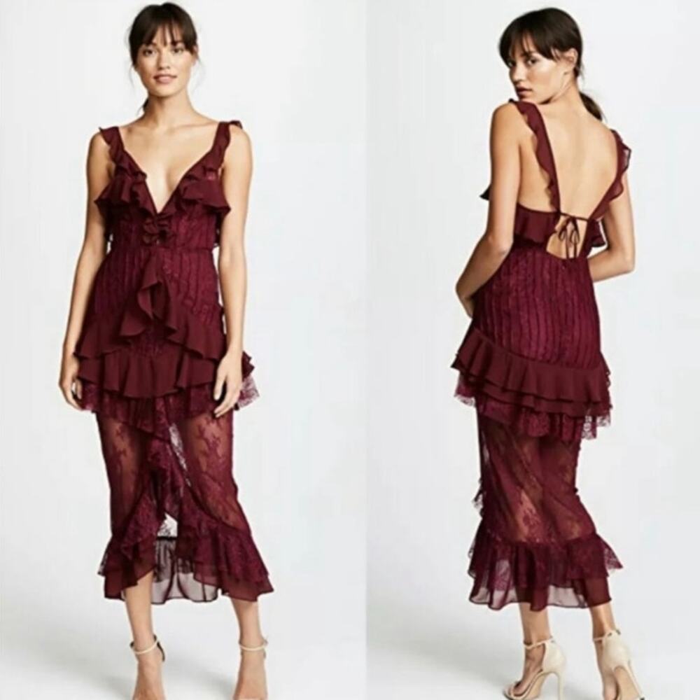 For Love & Lemons Daphne Midi Dress Size Small